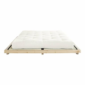 Dvoulůžková postel z borovicového dřeva s matrací a tatami Karup Design Dock Comfort Mat Natural Clear/Natural, 180 x 200 cm